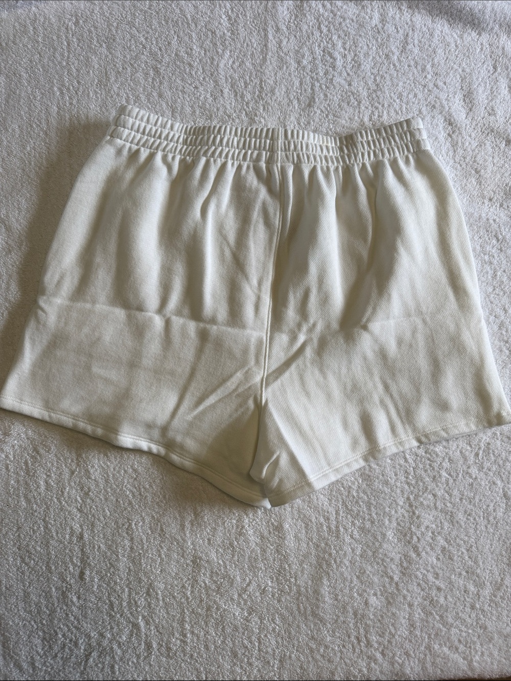 PINK Victoria's Secret White Athletic Knit Shorts with Strawberry Patch - Picture 2 of 5